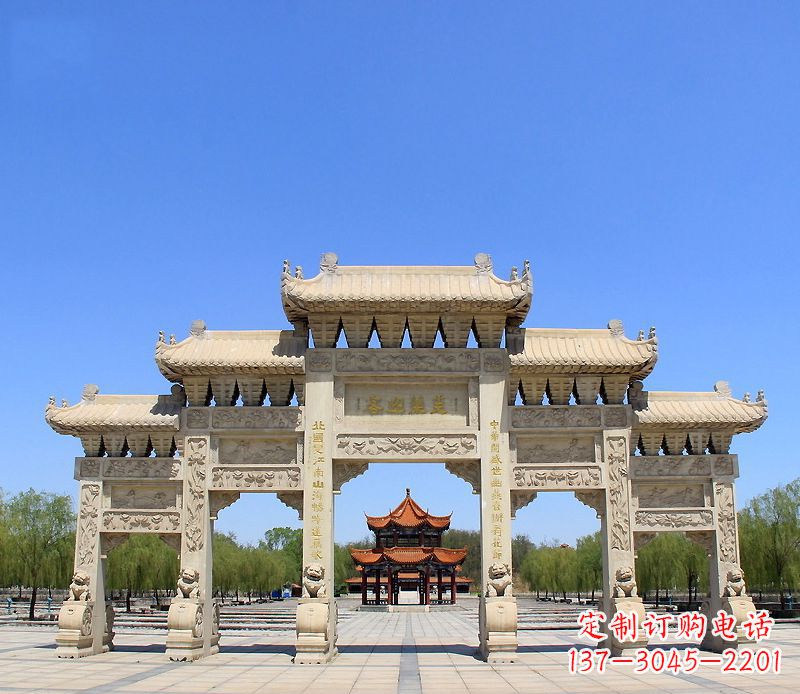 甘肃中领雕塑:专业定制大型建筑牌坊雕塑