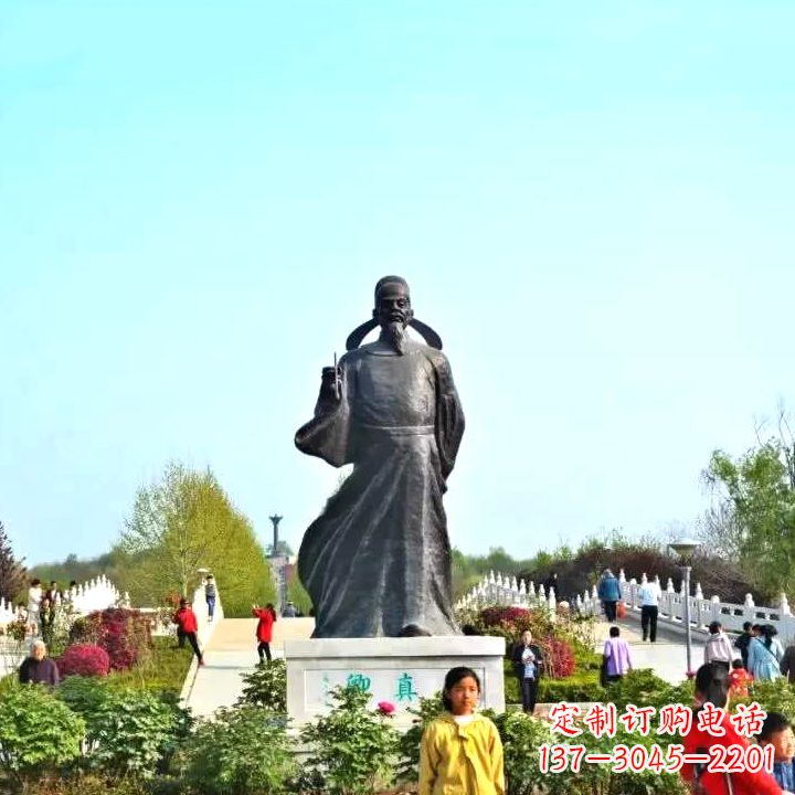 甘肃精美颜真卿铜雕塑像