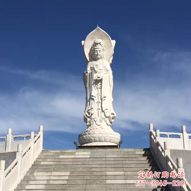 甘肃专业定制三面观音石雕景观雕塑