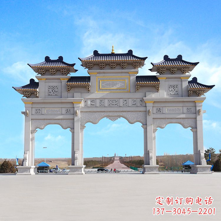 甘肃景区景点大门石牌坊