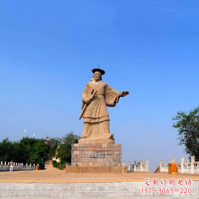 甘肃景区景点历史名人著名治水人物大禹石雕像