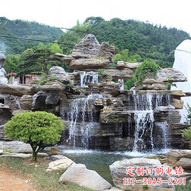 甘肃领雕塑让您的景区更精彩——奇石流水假山雕塑