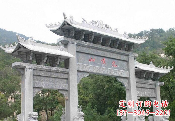 甘肃三门仿古牌坊石雕,精美绝伦