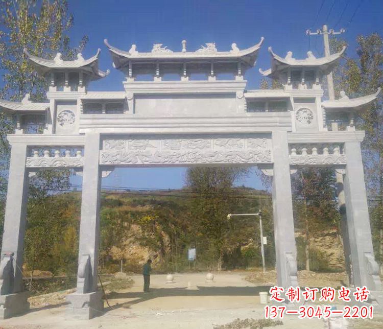 甘肃中领雕塑:精雕制作仿古石牌坊石雕