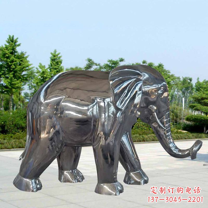 甘肃镜面不锈钢大象雕塑