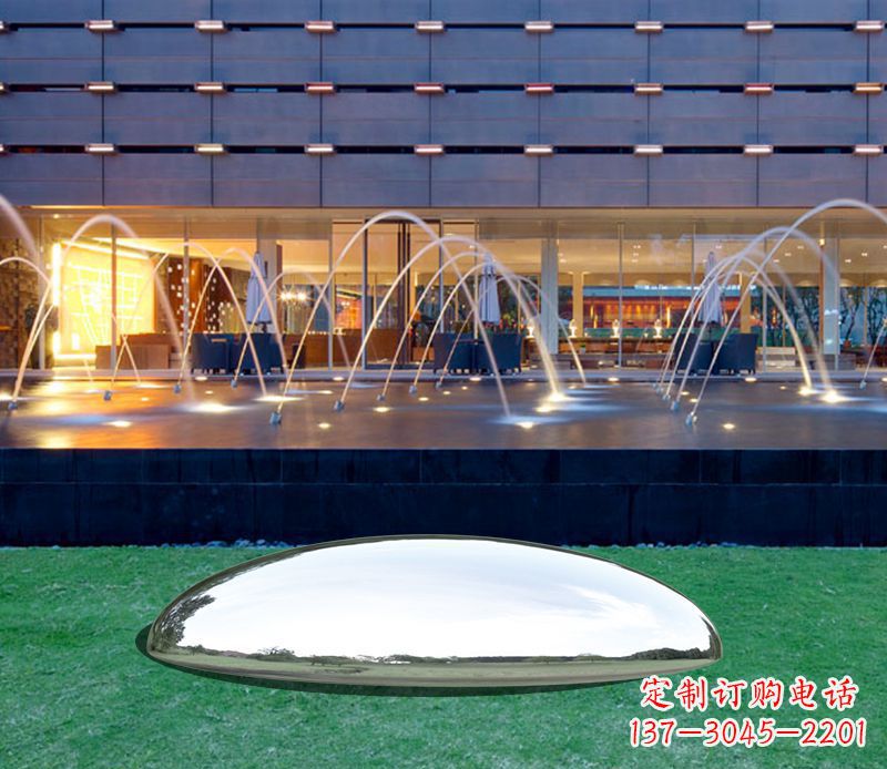 甘肃镜面不锈钢鹅卵石雕塑