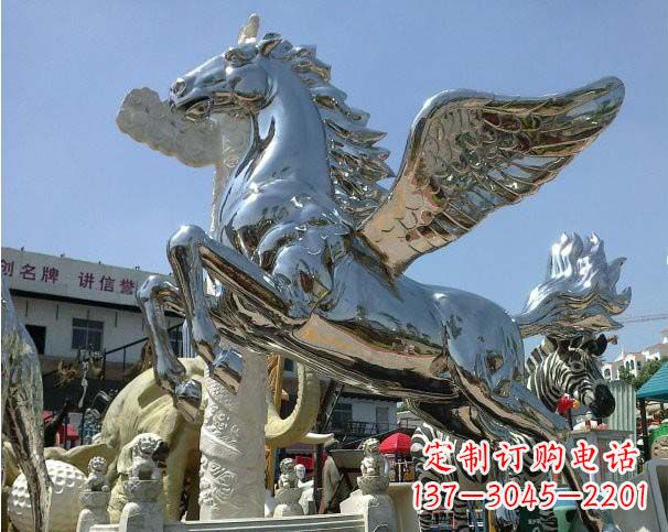 甘肃镜面不锈钢飞马雕塑