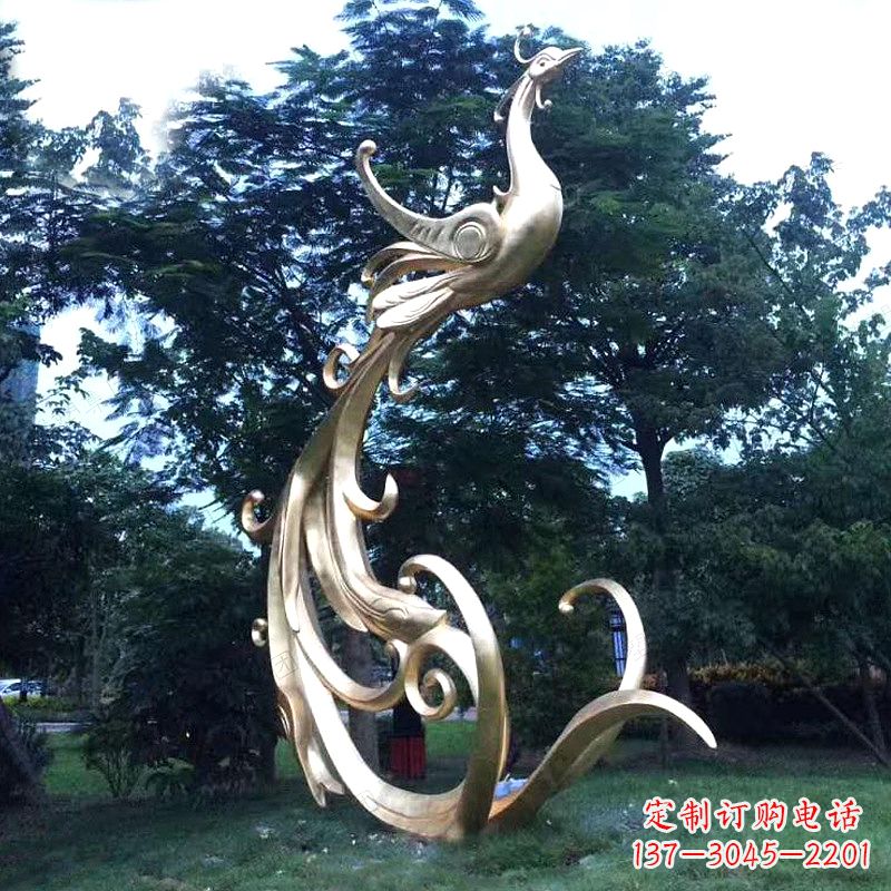 甘肃镜面不锈钢凤凰雕塑