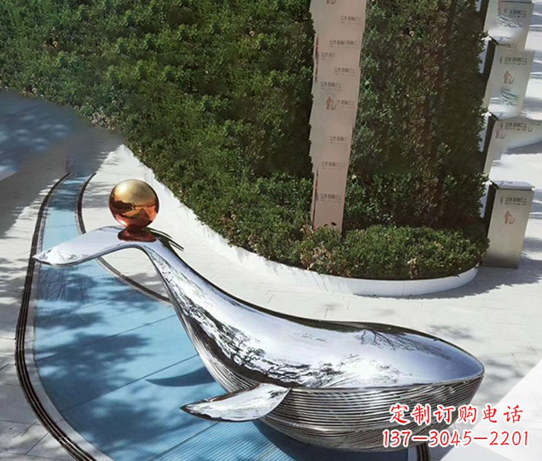 甘肃镜面不锈钢海豚雕塑