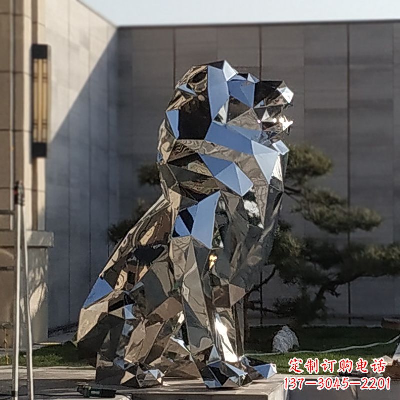 甘肃现代狮子雕塑,金属时尚与艺术完美结合