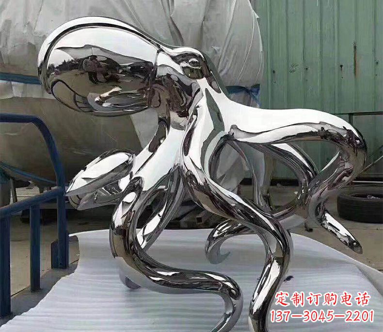 甘肃精致华丽的镜面不锈钢章鱼雕塑