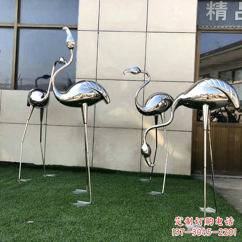 甘肃镜面火烈鸟不锈钢雕塑