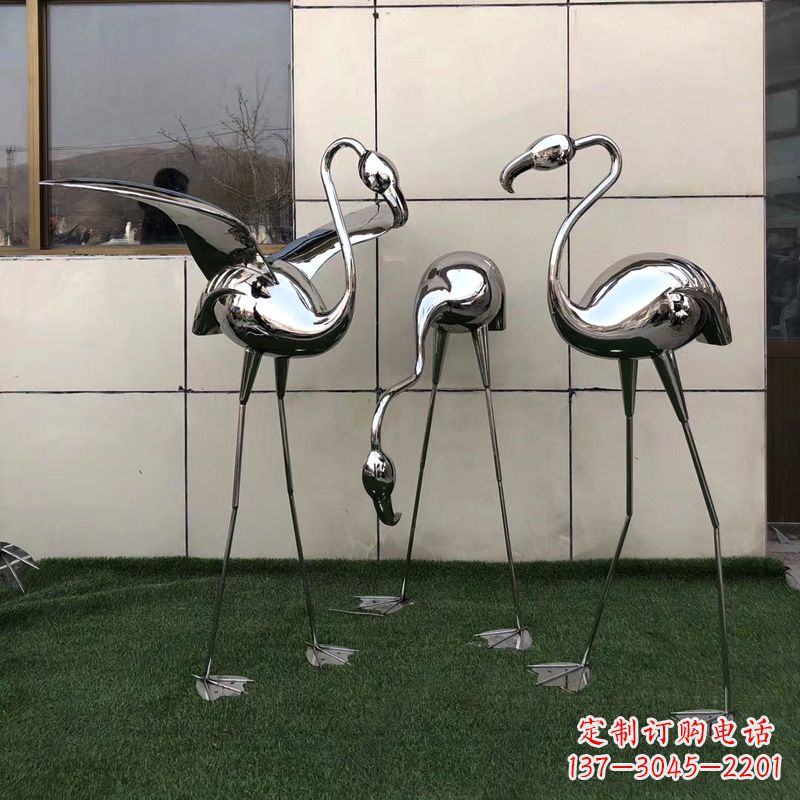 甘肃魅力传递,不锈钢仙鹤雕塑
