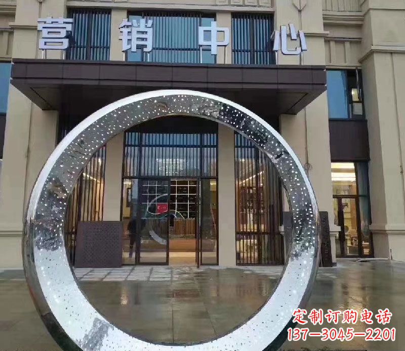 甘肃镜面时尚圆环不锈钢雕塑