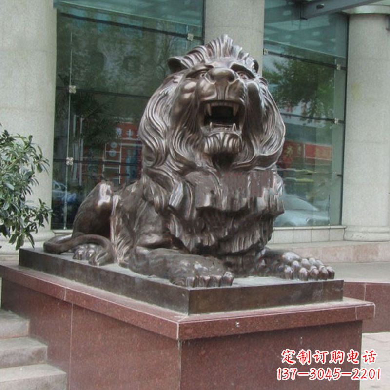 甘肃酒店门口看门港币狮子铜雕塑