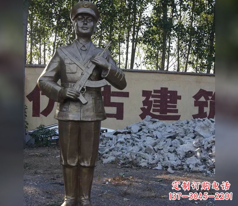 甘肃军人战士人物铜雕