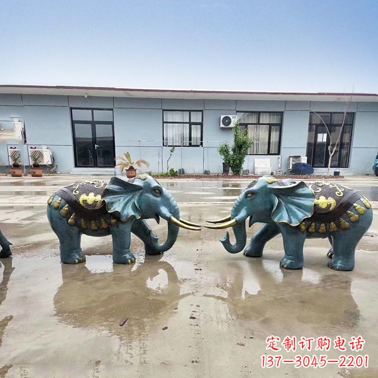 甘肃烤漆铜雕小象雕塑