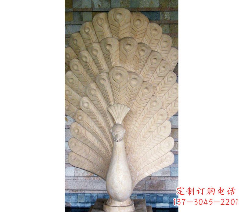 甘肃孔雀开屏石雕