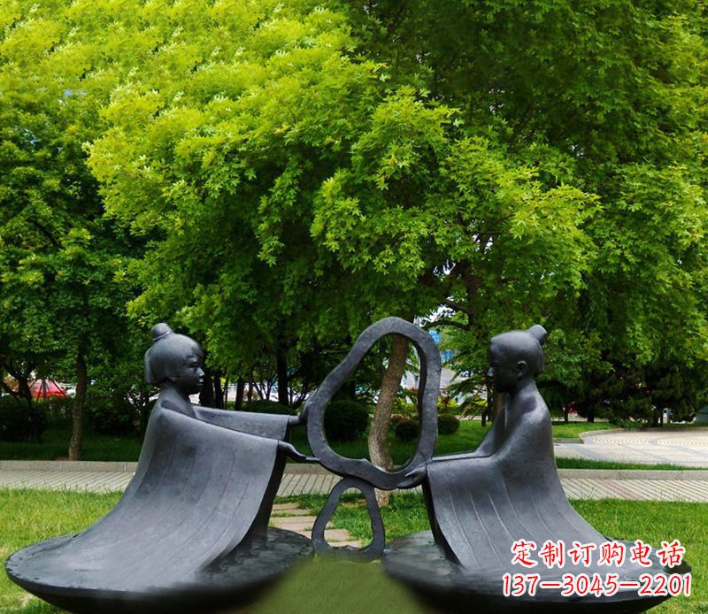 甘肃孔融让梨公园铜雕