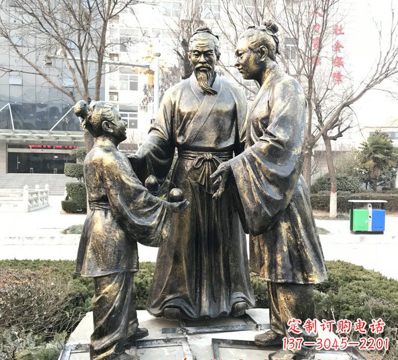 甘肃高端孔融让梨人物铜雕