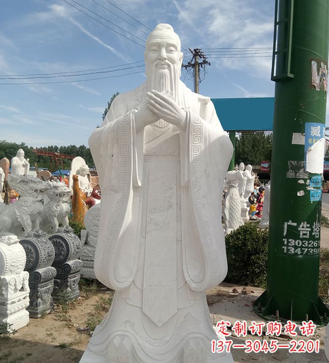 甘肃中领雕塑|传承历史文化,精致孔子不锈钢雕塑