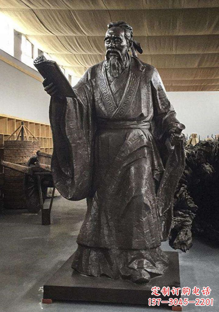 甘肃中国古代圣贤孔子雕塑