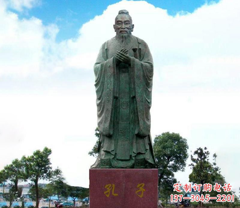 甘肃孔子广场文化名人铜雕