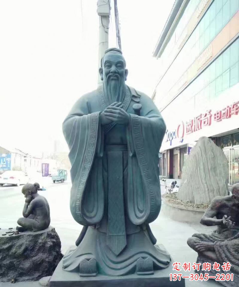 甘肃孔子青铜雕塑