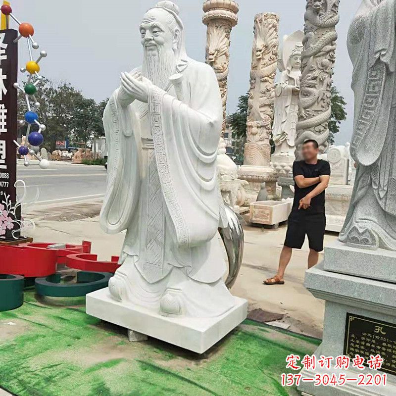 甘肃重庆中领雕塑打造孔子石雕像--传承传统文化