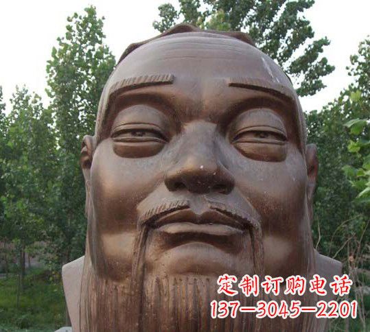 甘肃中领雕塑致敬孔子,精美高雅的孔子铜雕头像
