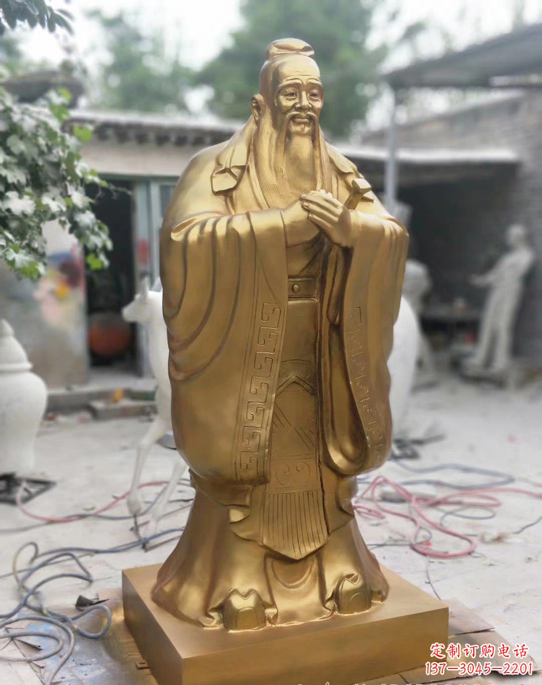 甘肃孔子铜雕像 (2)