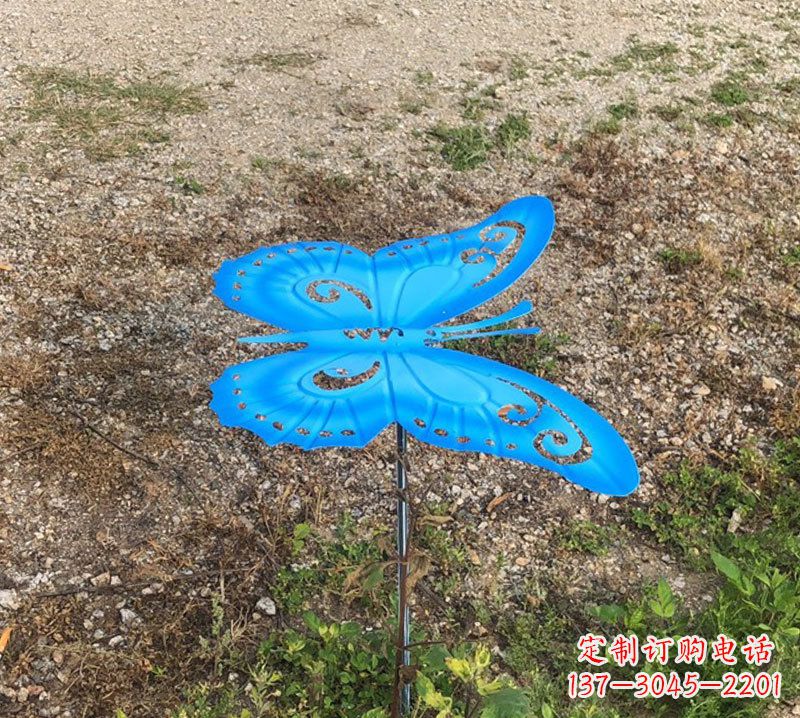 甘肃蓝色不锈钢铁艺蝴蝶雕塑