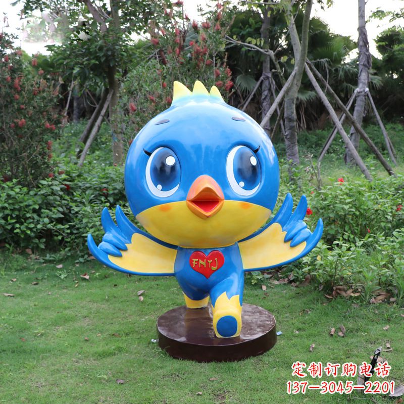 甘肃蓝色梦幻,玻璃钢鸽子雕塑