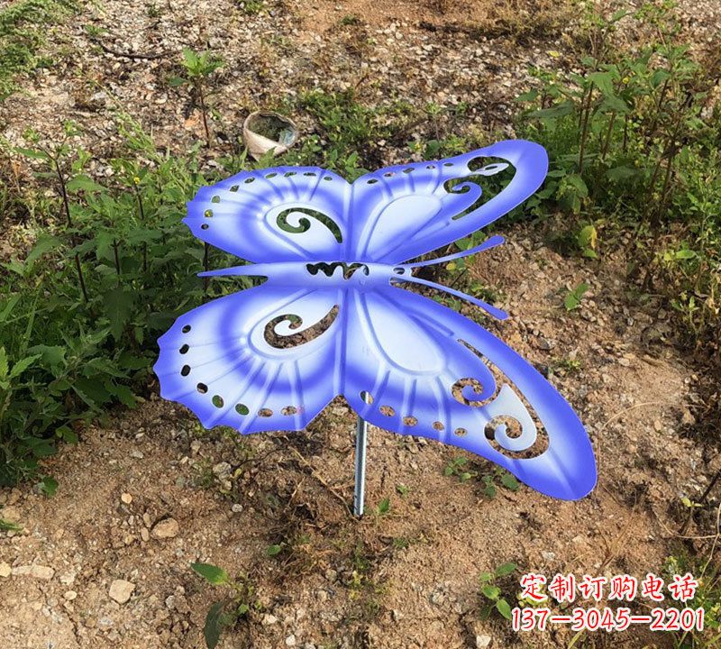 甘肃蓝紫色不锈钢蝴蝶雕塑
