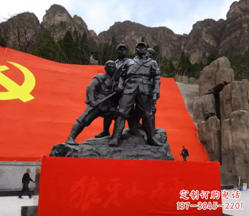甘肃狼牙山五壮士烈士铜雕,永载革命先烈光辉