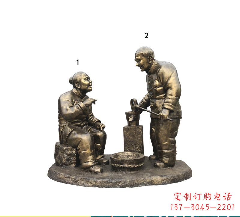 甘肃质朴传神的老人铜雕