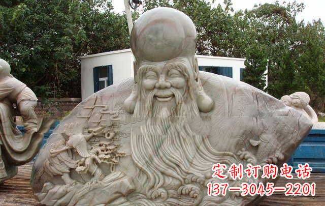 甘肃大型寿星胸像石雕,体现特定文化精神