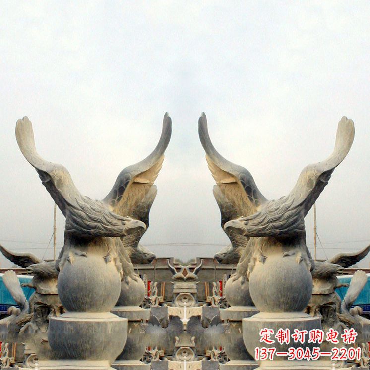 甘肃精美老鹰青石雕塑,呈现独特自然美