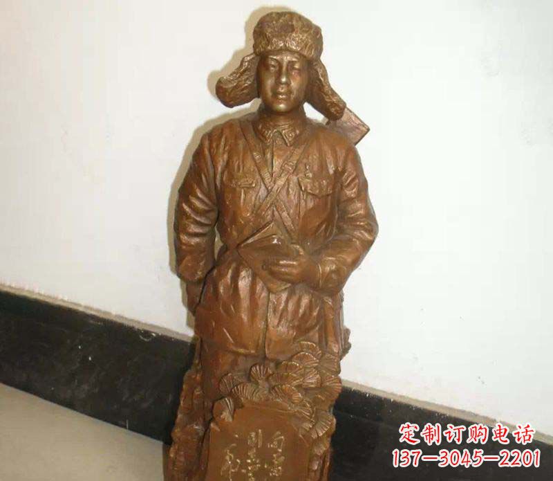 甘肃雷锋校园名人铜雕 (2)