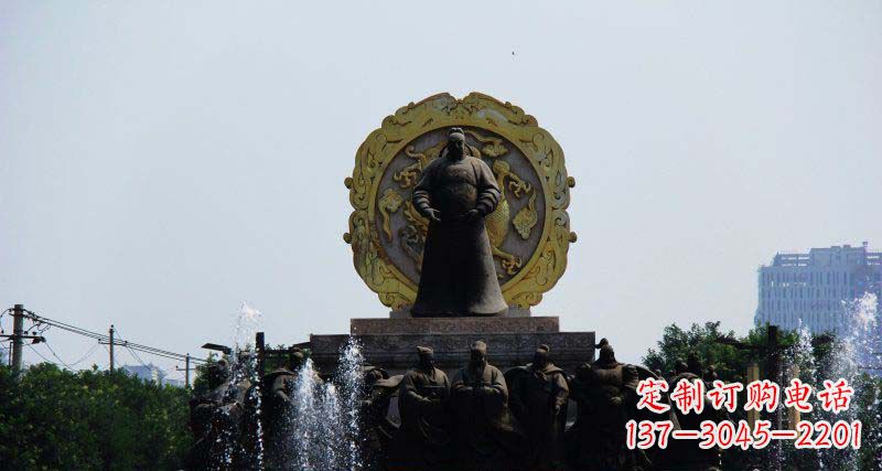 甘肃李世民古代名人铜雕