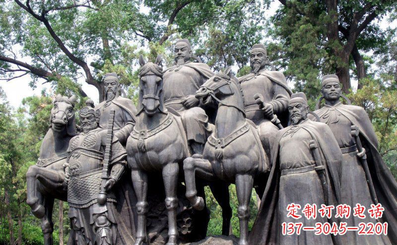 甘肃李世民领兵名人铜雕,永久流传霸业辉煌