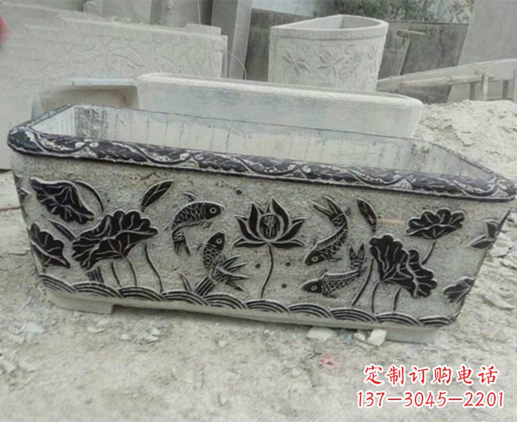 甘肃连年有余浮雕仿古水缸