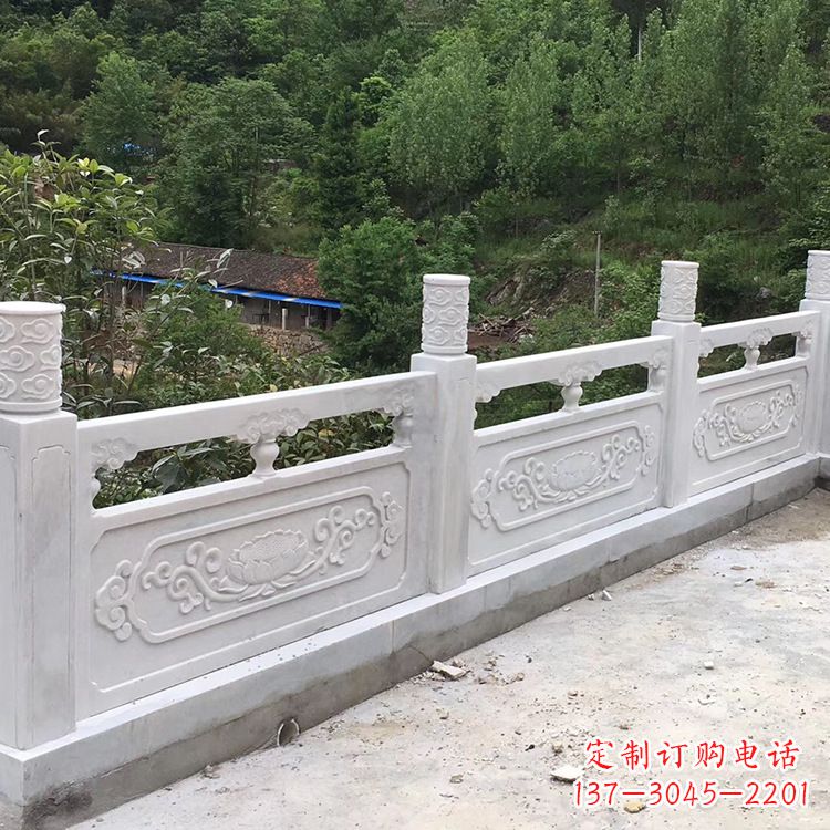 甘肃莲花纹石栏板雕塑,为你树立华丽边框