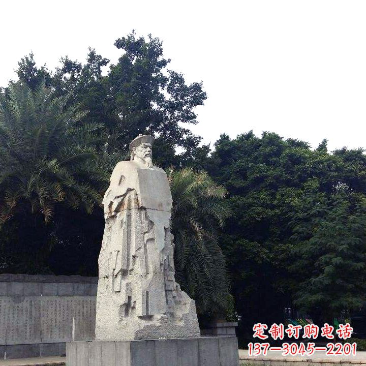 甘肃林则徐石雕塑,融合古典韵味与现代气息