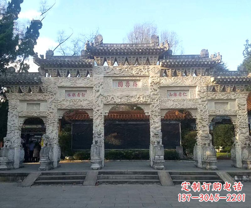 甘肃传承石雕牌坊楼,领雕塑带来您极致定制