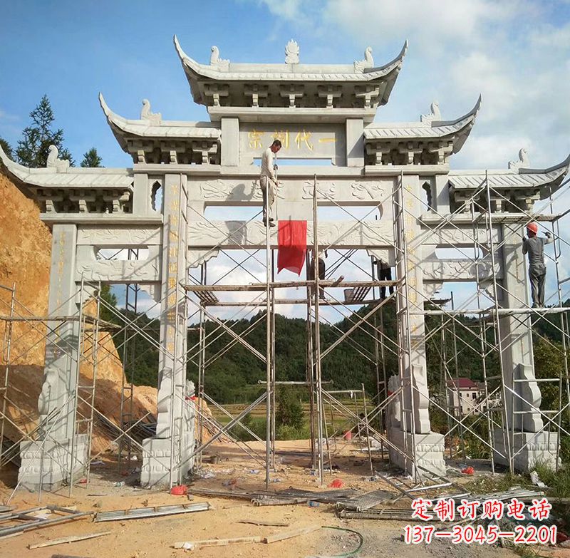 甘肃临高石雕牌坊公园,让您找到最好的牌坊雕塑