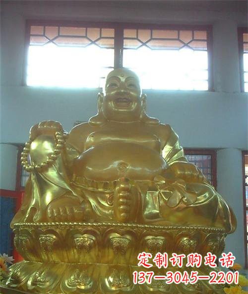 甘肃鎏金弥勒佛铜雕