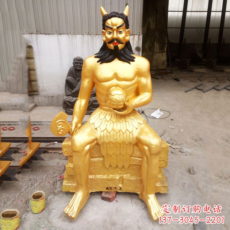 甘肃神话雕塑——鎏金神农氏炎帝神像