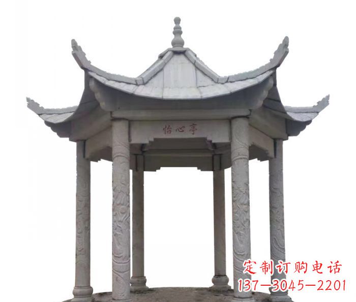 甘肃精美凉亭石雕–精细雕刻制作精致的艺术品