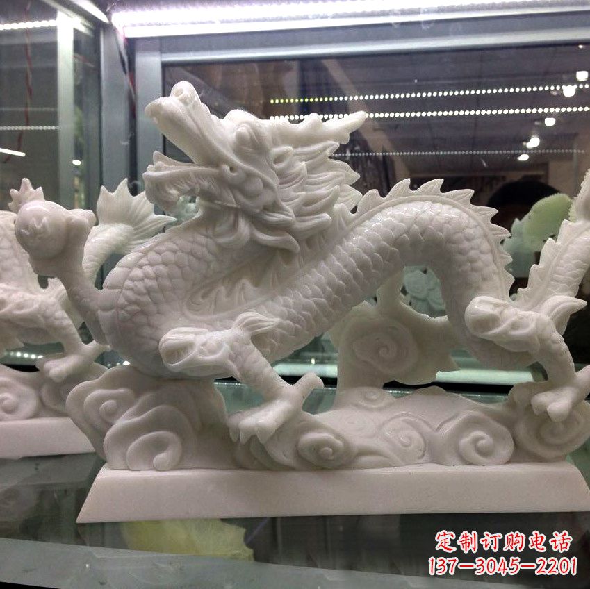 甘肃龙雕塑汉白玉动物景观雕塑